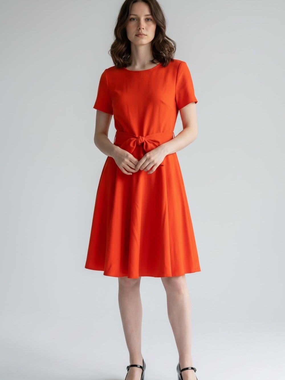 Kate Spade Red Bow Belt Fit & Flare Dress Dress L
